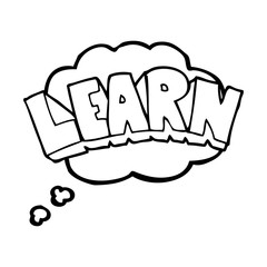 Fototapeta premium thought bubble cartoon learn symbol