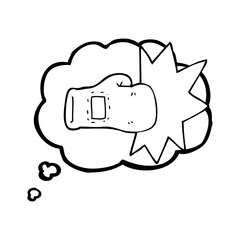 thought bubble cartoon boxing glove