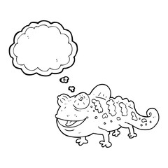 thought bubble cartoon chameleon