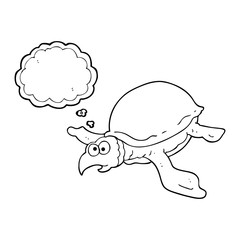 thought bubble cartoon turtle