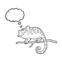 thought bubble cartoon chameleon