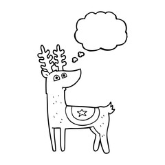 thought bubble cartoon reindeer