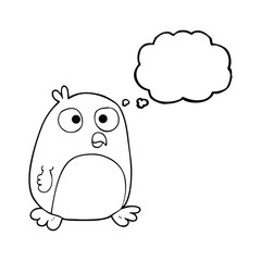 thought bubble cartoon bird