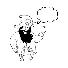 thought bubble cartoon pirate captain