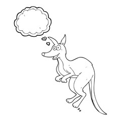 thought bubble cartoon kangaroo