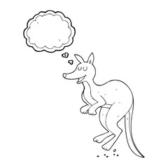 thought bubble cartoon kangaroo