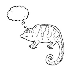 thought bubble cartoon chameleon