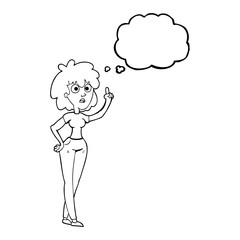 thought bubble cartoon woman