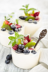 Yogurt with berries.