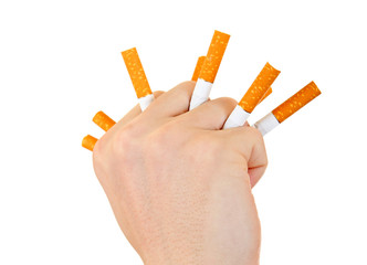 Hand with Broken Cigarettes