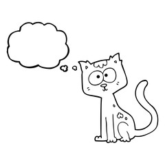 thought bubble cartoon cat