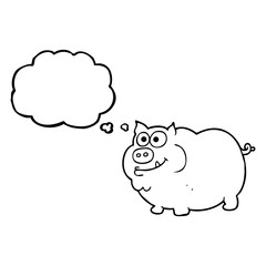 thought bubble cartoon pig