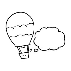 thought bubble cartoon hot air balloon