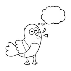 thought bubble cartoon bird