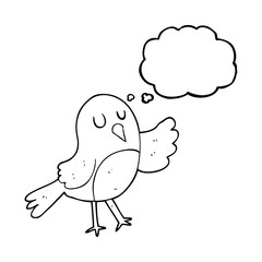 thought bubble cartoon bird