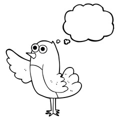 thought bubble cartoon bird