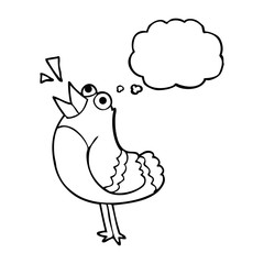 thought bubble cartoon bird