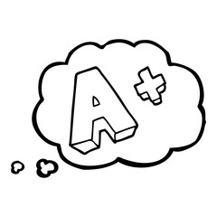 thought bubble cartoon A grade symbol