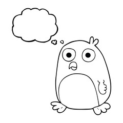 thought bubble cartoon penguin