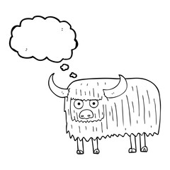 thought bubble cartoon hairy cow