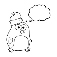 thought bubble cartoon penguin