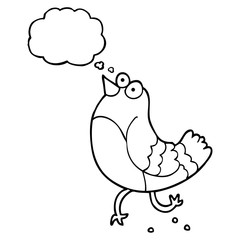 thought bubble cartoon bird