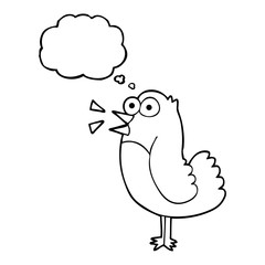 thought bubble cartoon bird