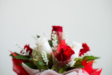 bouquet of roses on white background