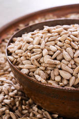 hulled sunflower seeds in dish