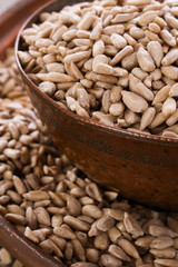 hulled sunflower seeds in dish