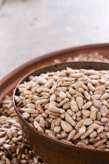 hulled sunflower seeds in dish