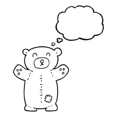 thought bubble cartoon teddy bear