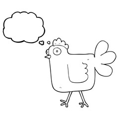 thought bubble cartoon chicken