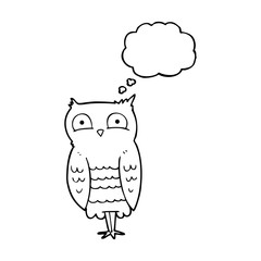 thought bubble cartoon owl
