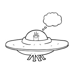 thought bubble cartoon flying saucer