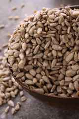 hulled sunflower seeds in dish