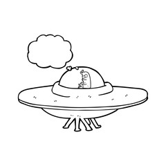 thought bubble cartoon flying saucer