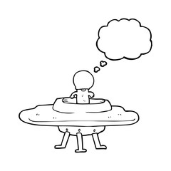 thought bubble cartoon flying saucer