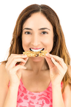 Woman eating snack