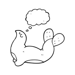 thought bubble cartoon seal