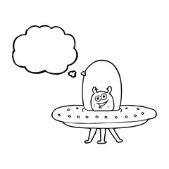 thought bubble cartoon space alien