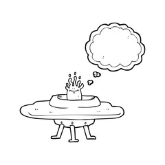 thought bubble cartoon flying saucer