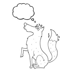thought bubble cartoon wolf