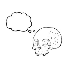 thought bubble cartoon old skull