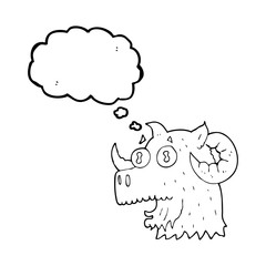 thought bubble cartoon ram head