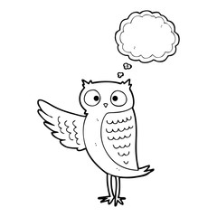 thought bubble cartoon owl