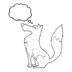 thought bubble cartoon wolf