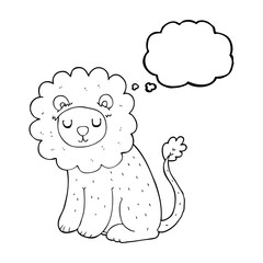 thought bubble cartoon cute lion