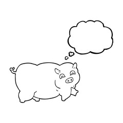 thought bubble cartoon pig