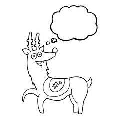 thought bubble cartoon christmas reindeer